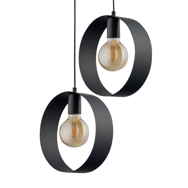 Stylowa lampa wisząca biura i domu HAPPY E27 60W szer. 38cm | czarny