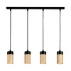 Lampa wisząca Annick w zestawie Kabel 4xLED GU10 5W Dąb olejowany/Czarny metal/Czarny silikonowy oplot 1419404