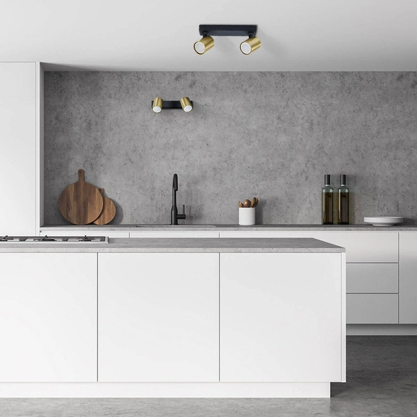 Lampa sufitowa Snow 2, czarny/złoty, 2x50W GU10