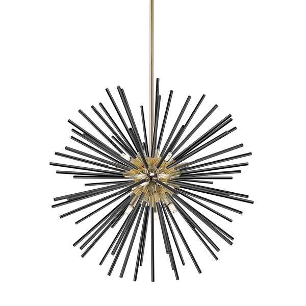 P0491-09C-F7BC URCHIN LAMPA WISZĄCA CZARNO-ZŁOTA/BLACK-GOLD