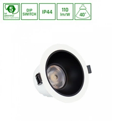 ORBITO DOWNLIGHT 6-20W WW 230V 40st IP44 Ra90 UGR<19 139X85MM BIAŁY/CZAR.MAT okr. regulacja mocy 5 l