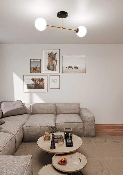 Lampa sufitowa Emibig MAGNUM 2 BL OPAL 1233/2