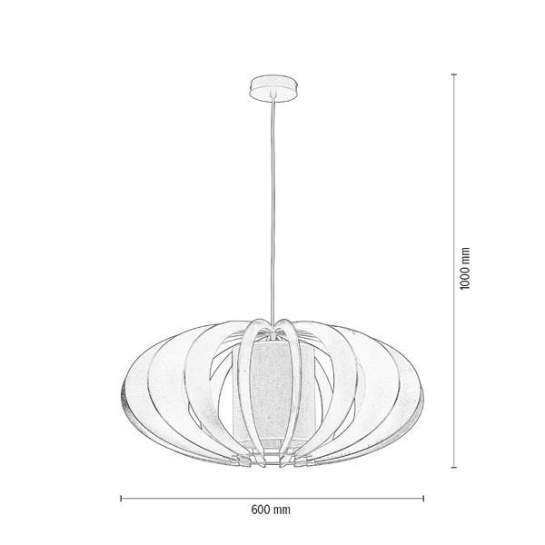 Lampa wisząca Keiko 1xE27 maks. 60W drewno wenge/czarny metal/beżowy klosz z tkaniny 1030151