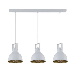 Stylowa lampa wisząca biura i domu MARS zwis prosty 3 Biały złoty