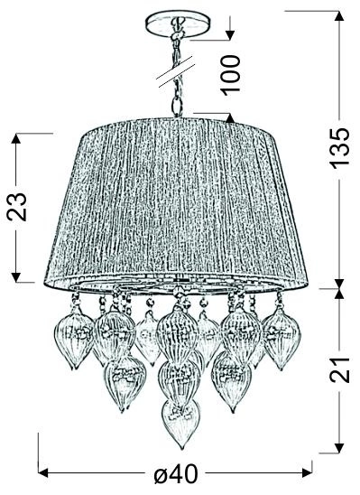 ELISSA LAMPA WISZĄCA 3X40W E14 SZARO BEŻOWY