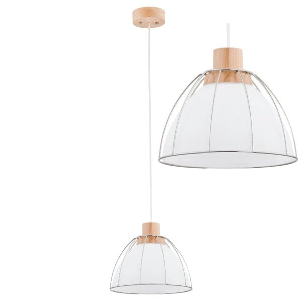 Lampa wisząca ALFA VIVIO DREWNIANA 1xE27 26cm | 60317