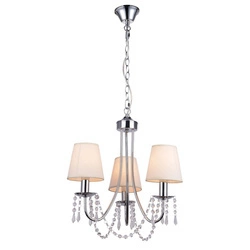 Lampa wisząca RUTI 33-58713 chromowa z beżowymi abażurami 3x40W E14