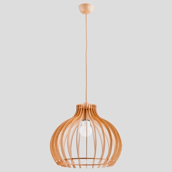 Lampa wisząca ALFA LAVAYA DREWNIANA 1xE27 44cm | 60023