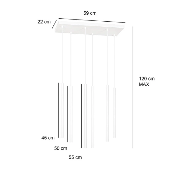 Lampa wisząca Emibig SELTER 6 Biały 553/6