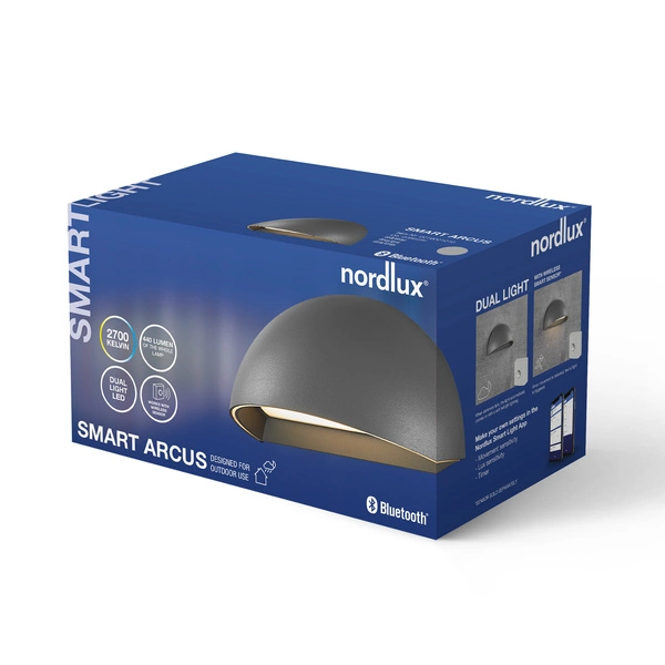 Kinkiet ArcusSmart LED 2700K Biała ciepła Aluminium | Szary