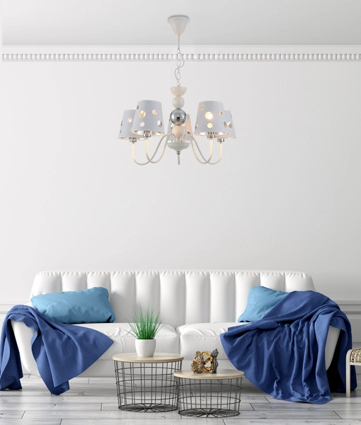 Lampa wisząca BATLEY LEDEA, 50205110, biała, 5x60W E14