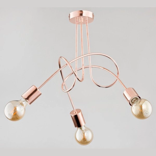 Lampa sufitowa ALFA TANGO MIEDZIANA 3xE27 48cm | 24323