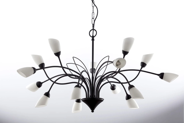 Klasyczny Żyrandol GLORIOSA wys. 165cm 15xG9 14W IP20 | czarny mat