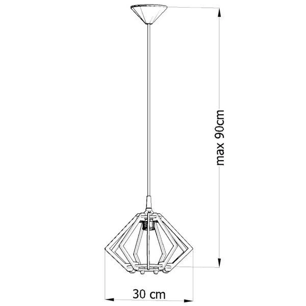 Lampa Wisząca POMPELMO, Naturalne Drewno, E27 60 W, SL.0393