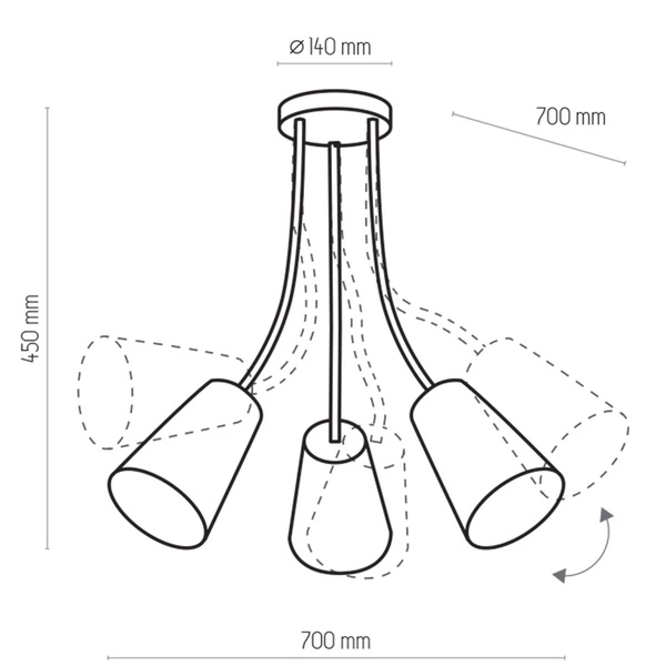 Lampa sufitowa WIRE KIDS 1711 3xE27 1711