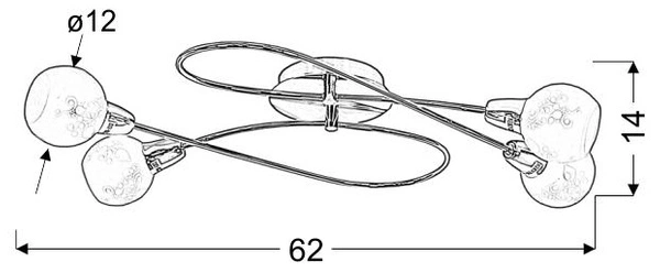Lampa sufitowa AVILA plafon 98-10100 satyna 4xE14