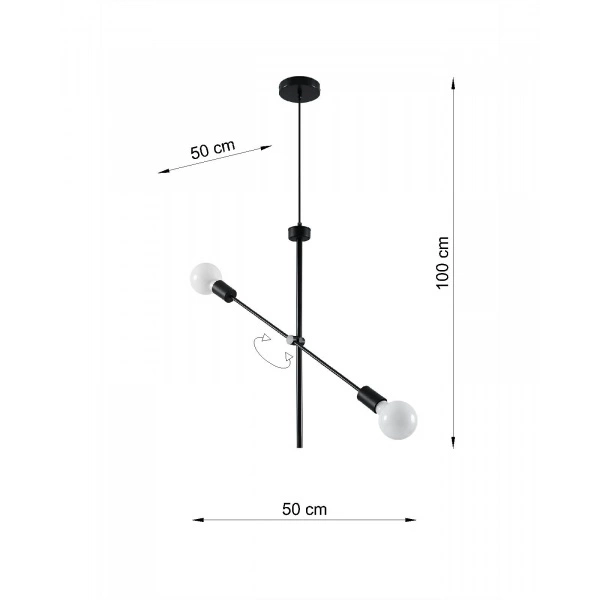 Lampa wisząca CONCEPT 2 SL.0711 czarna 2xE27