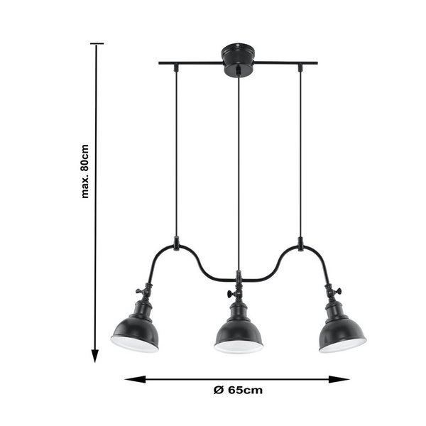 Żyrandol MARE 3 stal, czarny, E27, 3 x 60 W, SL.0309
