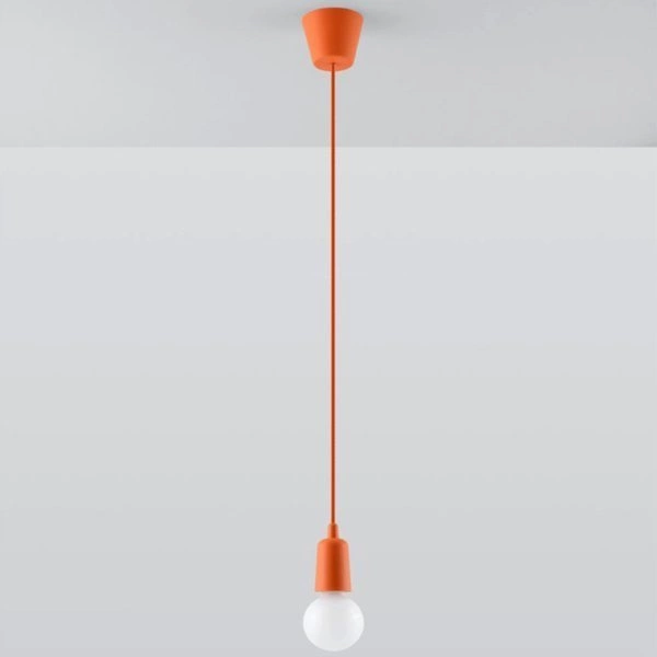 Lampa Wisząca DIEGO 1, PCV Pomarańczowy, E27 60W, SL.0584