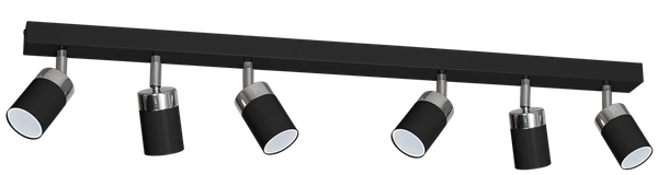 Lampa sufitowa nowoczesna reflektorek spot JOKER VI czarny szer. 90cm