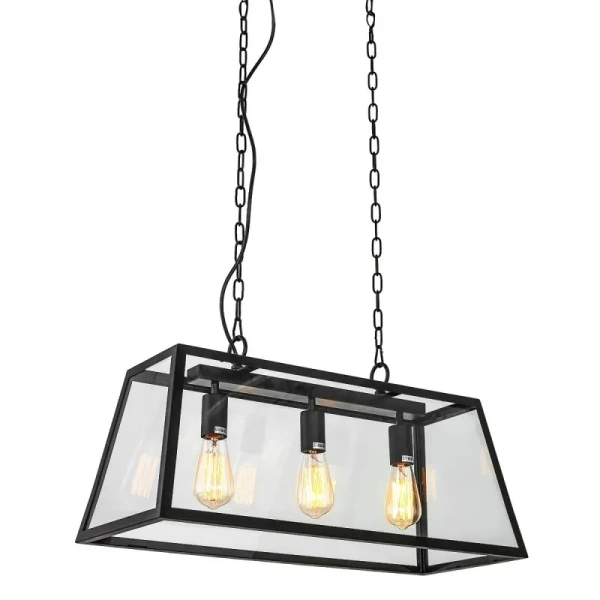 Lampa wisząca LAVERNO dł. 68cm 3xE27| czarna