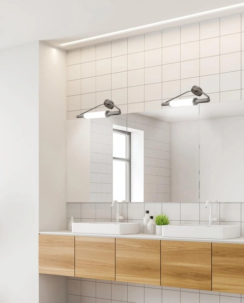 Kinkiet nad lustro MAJOR do łazienki 2X40W G9 SATYNA NIKIEL