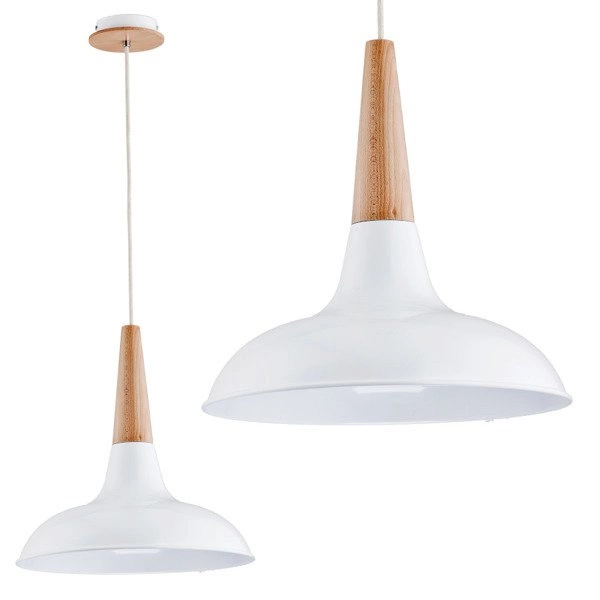 Lampa wisząca ALFA DORO BIAŁA 1xE27 40cm | 60005