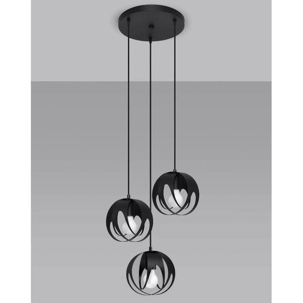 Lampa wisząca TULOS 3P, SL.1088, czarna, 3x60W E27