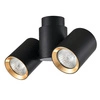 Lampa sufitowa BOSTON 2, czarna ze złotymi ringami, 2x50W GU10