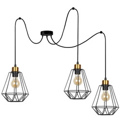 Lampa wisząca pająk PRIMO, 33-00293, czarny/złoty, 3x60W E27