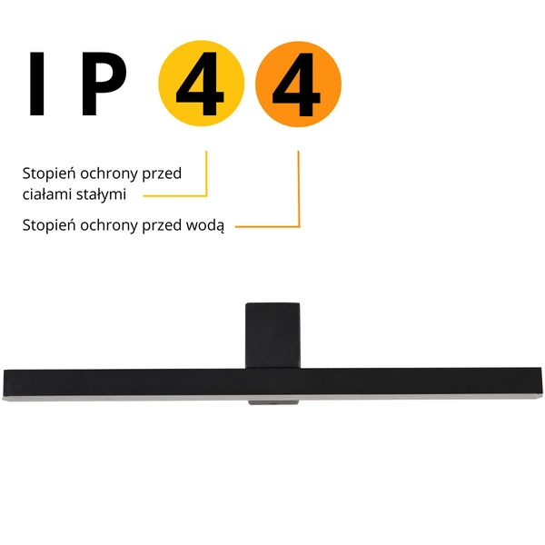 Kinkiet NEVADA M, czarny, 12W LED, barwa neutralna 4000K, IP44