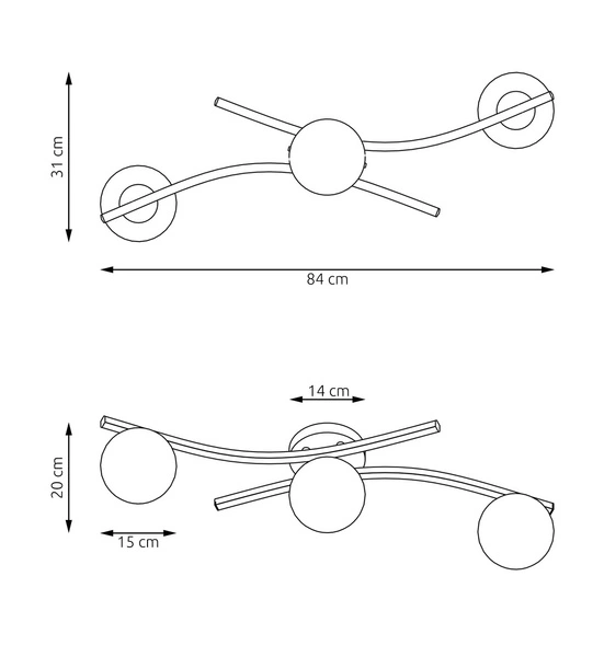 Lampa sufitowa Emibig OPUS 3 BL GRAFIT 1391/3