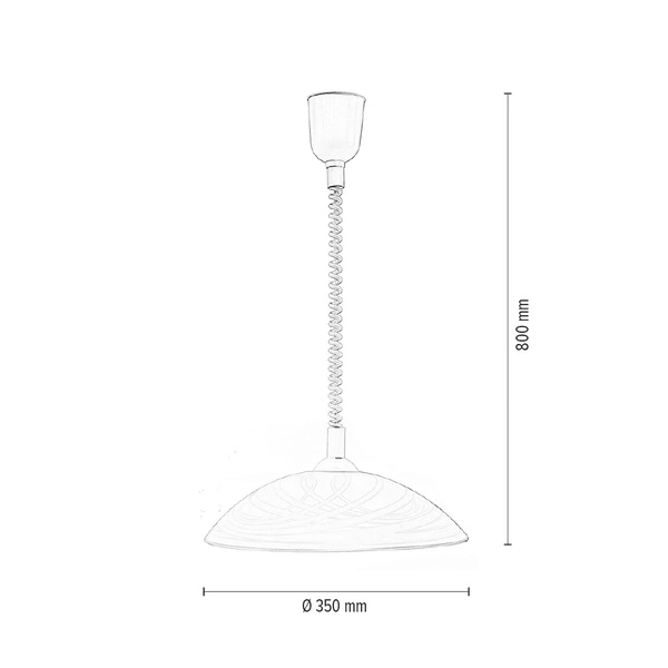 Lampa wisząca Sydney 1xE27 maks. 60W Biały materiał syntetyczny/Biały kabel z materiału syntetycznego/białe szkło 4233502A