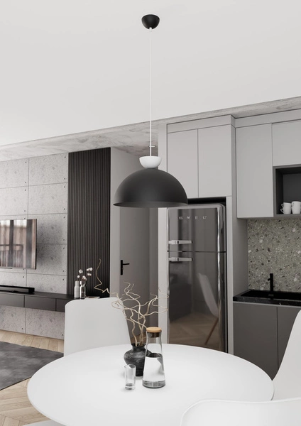 Lampa wisząca Emibig LUNARO 1L BL Czarny/Biały 1472/1L