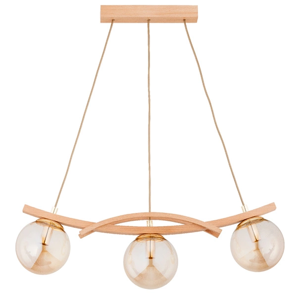 Lampa wisząca ALFA SANA DREWNIANA 3xE14 70cm | 62495