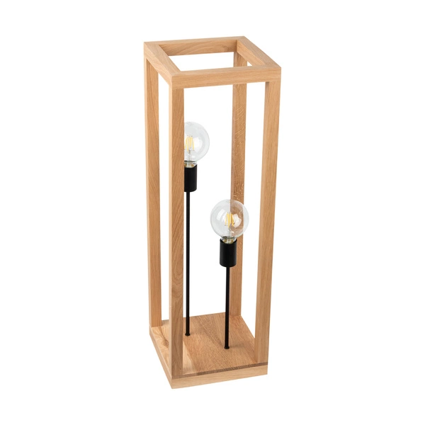 Lampa podłogowa Kago 2xE27 Max.60W Dąb olejowany/Czarny metal/Czarny kabel z tkaniny 51514274