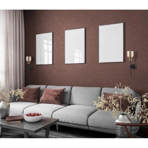 Kinkiet Servio wys. 45,5cm E14 | czarny/bursztynowy