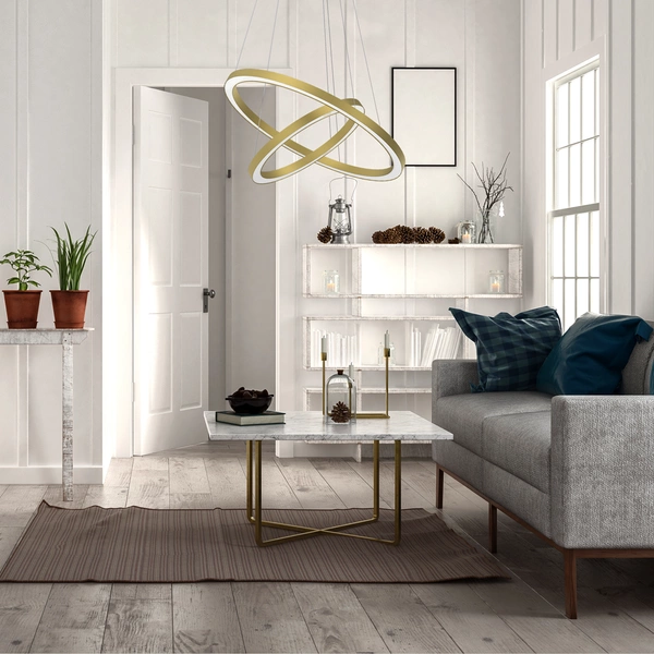 Lampa wisząca GALAXIA, ML8423, złoty mat, 46W LED, barwa ciepła 3500K