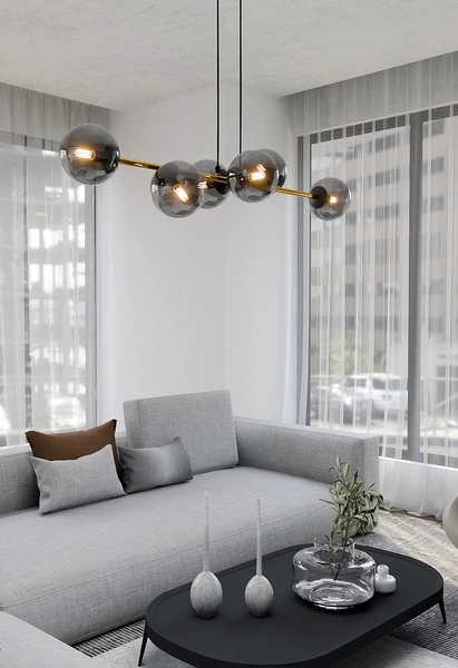 Lampa wisząca Emibig GRAVITY 6 BL GRAFIT 1237/6