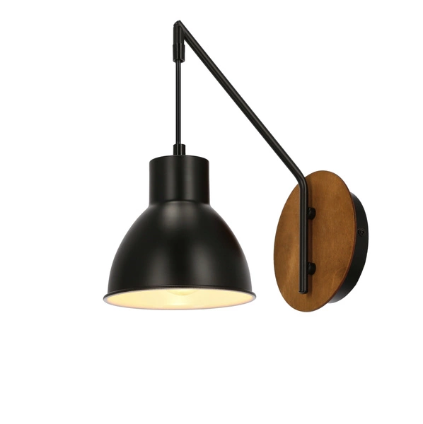 Kinkiet VARIO 21-73495 czarny/drewno 1x60W E27