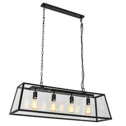 Lampa wisząca LAVERNO dł. 100cm 4xE27| czarna