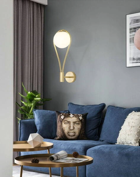 Kinkiet Złoty Kula Mleczna Abruzzo Alice G9 50cm