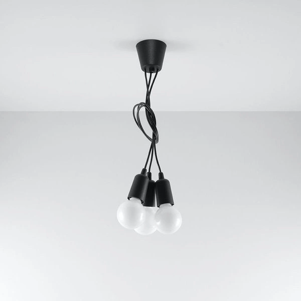 Lampa Wisząca DIEGO 3, PCV Czarna, E27 60W, SL.0573