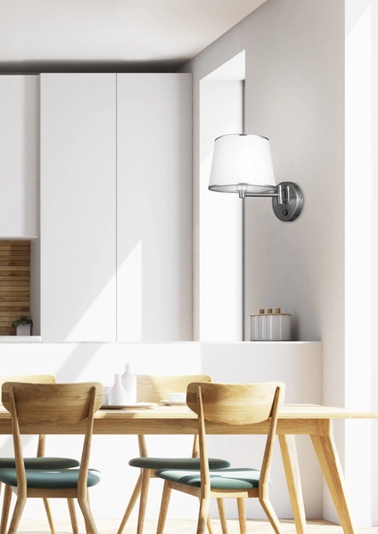 Kinkiet IBIS 21-00883 satyna/biały 1x40W E14