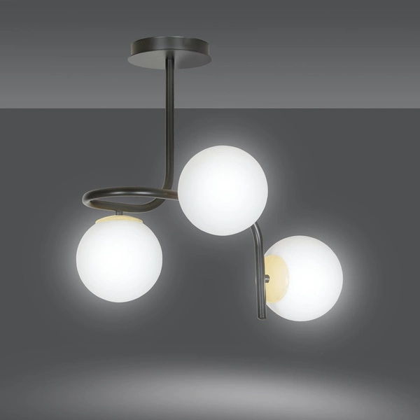 Lampa sufitowa Emibig RAGNAR 3 Czarny GOLD 1032/3