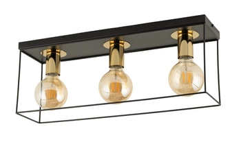 Lampa Sigma VOX 3 Plafon czarny/złoty 40704