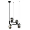 Lampa wisząca Roxane śr. 54cm 4xE27 | czarny/dymiony grafitowy