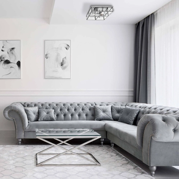 Lampa sufitowa MONZA, chrom/transparentny, 2x40W E14