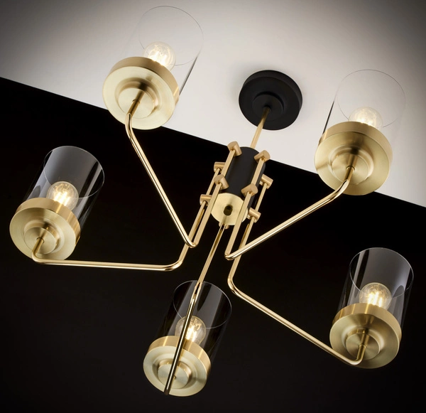 Żyrandol RAMIREZ wys. 64cm 5xE27 15W IP20 | złoty połysk