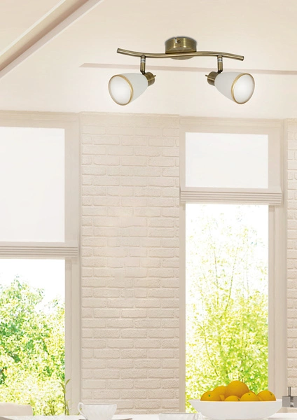 Lampa ścienna/sufitowa REGENT, 92-70029, patynowy/biały, 2x40W G9